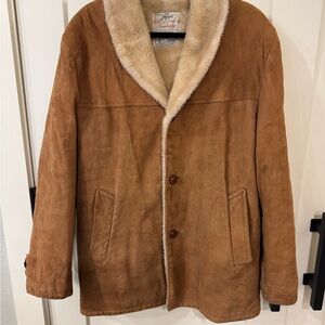 Vintage Dominion Royal Tan Shearling Coat Made in USA